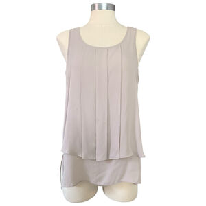 ALFANI womens pale light garyish purple pleated sleevless blouse